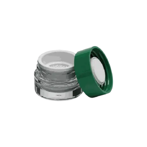 0.57oz / 17ml AS Plastic Thick Wall Straight Sided Loose Powder Mesh Sifter Jar, Tall Cap & Integrated Sealing Disc
