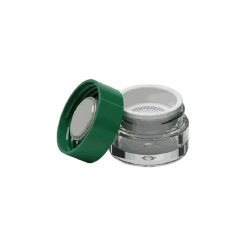 0.57oz / 16.8ml AS Plastic Thick Wall Straight Sided Loose Powder Mesh Sifter Jar with Tall Cap & Integrated Sealing Disc