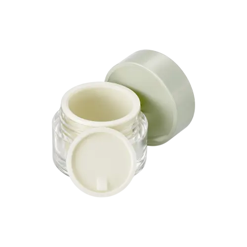 1.3oz / 37ml AS Plastic Straight Sided Cream Pot with Sealing Disc & High-Profile Cap