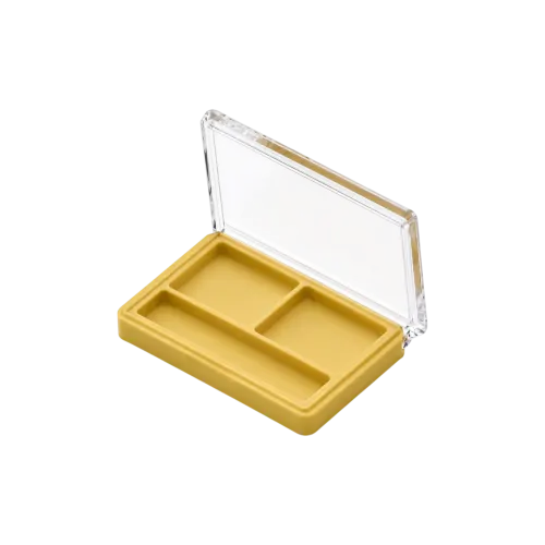 3.4g 2-Pan Rectangular ABS & AS Eyeshadow Compact with Applicator Well & Transparent Lid