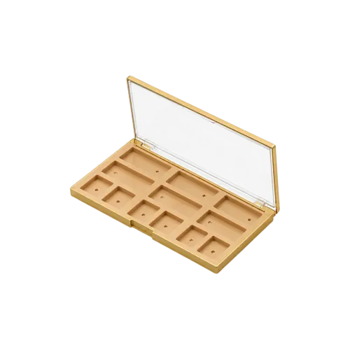 12-Pan Rectangular ABS & AS Eyeshadow Palette with Rectangular Wells