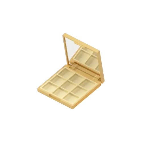 9-Pan Square Dual-Tone ABS Eyeshadow Palette with Square Wells & Mirror