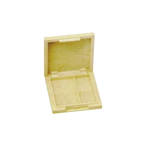 2-Pan Square ABS & AS Pressed Powder Compact with Rectangular Wells