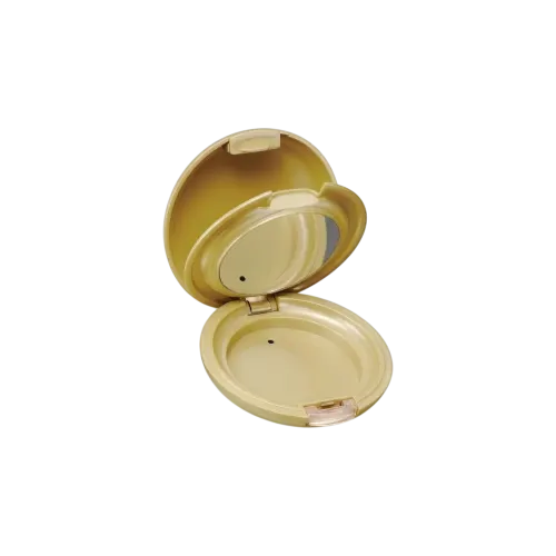 10g Single-Pan Round ABS & AS Powder Compact with Applicator Well, Mirror & Push Button Closure