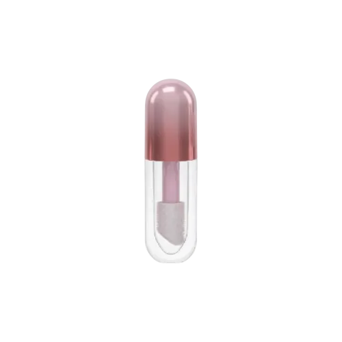 0.30oz / 9ml Thick-Wall PETG Round Pill-Shaped Lip Gloss Tube with Domed ABS Cap & Jumbo Chubby Doe Foot Applicator