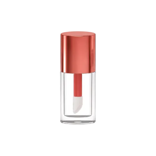 0.47oz / 13.8ml Thick-Wall PETG Squat Cylinder Lip Gloss Tube with ABS Cap & Customizable Wand Applicator