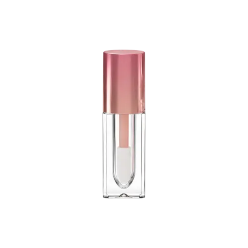 0.31oz / 9.2ml PETG Square Lip Gloss Tube with ABS Cap, Wiper & Customizable Wand Applicator