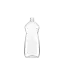 The image displays a clear, cylindrical PET bottle known as the Resilux 50.0oz PET Bottle (A500E1X). The bottle has a smooth, transparent surface and features a standard neck finish suitable for capping. The bottle's body is uniformly shaped and lacks any labels, showcasing its sleek and simple design.