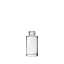 The image shows the Calaso 1.7oz Glass Bottle. It is a clear, cylindrical glass bottle with a smooth surface and a narrow neck. The bottle is empty and stands upright, showcasing its elegant and minimalist design. The cap is not shown in the image.