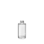 The image features the Calaso 3.4oz Glass Bottle. The bottle is clear and cylindrical with smooth, sleek surfaces and a flat base. The neck of the bottle is slightly narrower than the body, and it is finished with a threaded top designed for a screw-on cap. The overall design is minimalist and modern, suitable for a variety of liquids such as cosmetics, essential oils, or other liquids.