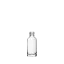 The image shows the Calaso 0.3oz Glass Bottle. The bottle is clear, cylindrical, and has a smooth surface. It is topped with a shiny, silver screw cap. The bottle is empty and appears sleek and minimalist, suitable for holding small amounts of liquid. The overall design is elegant and straightforward.