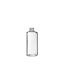 The image shows the Calaso 6.8oz Glass Bottle. It is a clear, cylindrical glass bottle with a smooth surface and a slightly tapered neck. The bottle features a screw-top opening, designed to accommodate a matching cap. The overall design is sleek and minimalist, suitable for a variety of liquid products. The bottle is empty and displayed against a white background.