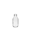 The image shows a Calaso 5.1oz Glass Bottle. The bottle is clear and cylindrical with smooth sides and a narrow neck. It is topped with a matching clear glass cap. The overall design is sleek and minimalistic, giving it a modern and elegant appearance.