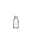 The image shows the Calaso 0.5oz Glass Dropper Bottle by Glasmeister. The bottle is clear with a cylindrical shape and is paired with a black dropper cap. The dropper cap has a smooth, glossy finish, providing a sleek and professional appearance. The glass bottle is empty and designed for precise dispensing of liquids such as essential oils, serums, or other cosmetic products. The overall design is minimalist and functional.
