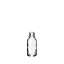 The image shows a clear glass dropper bottle with a sleek, cylindrical shape and a round base. The bottle is topped with a black dropper cap, which has a smooth texture and a glossy finish. The dropper cap is equipped with a pipette for dispensing liquids. This product is the Calaso 0.7oz Glass Dropper Bottle. The overall design is minimalistic and functional, suitable for a variety of liquid products.