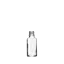 The image shows a Calaso 1.0oz Glass Dropper Bottle. The bottle is clear and cylindrical with a smooth surface. It has a black screw-on dropper cap with a rubber bulb for dispensing liquids. The overall design is sleek and simple, suitable for holding and dispensing small quantities of liquids such as essential oils or serums. The bottle is positioned upright against a plain white background.