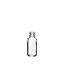 The image shows the Calaso 1.0oz Glass Dropper Bottle. It is a clear, cylindrical glass bottle equipped with a black dropper cap. The dropper cap has a smooth, glossy finish. The bottle is empty and designed for holding liquids, likely for cosmetics or essential oils. The overall look is sleek and minimalist.