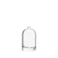 The image features the Calaso 3.4oz Glass Dropper Bottle HD12867-100. The bottle is transparent with a cylindrical shape and a smooth, clear glass surface. It includes a dropper cap with a black top that has a rubber bulb for dispensing liquid. The overall design is sleek and minimalistic, showcasing the elegant simplicity of the product.
