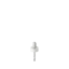 The image features the Calaso PP Dropper 18-400 MCB05A3A001-001. It shows a clear plastic dropper bottle with a white screw-on cap and a slender glass pipette. The bottle is cylindrical with smooth sides, and the dropper tip is designed for precise liquid dispensing. The dropper is assembled and ready for use, showcasing its practical design for controlled liquid application.