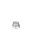 The image shows a clear glass container known as the Calaso 0.2oz Glass Jar. The jar has a smooth, cylindrical shape with a wide mouth and a flat base. The transparency of the glass allows the contents inside to be visible. This small jar is suitable for holding tiny amounts of product, such as cosmetics or ointments. The simplicity and clarity of the design give it a clean and elegant appearance.