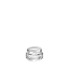 The image shows a clear glass jar with a cylindrical shape and a wide opening. The jar has a flat base and smooth sides, providing a clean and simple look. This is the Calaso 1.0oz Glass Jar HM14010. The jar is empty and has no lid attached in the image. It appears to be designed for holding small quantities of product, likely suitable for cosmetics or small food items.