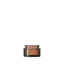 The image shows the Calaso 1.7oz Glass Jar. The jar is cylindrical with a smooth, clear glass body, allowing the contents to be visible. It has a wide opening at the top and is paired with a metallic screw-on lid. The lid appears to be shiny and reflective, adding a touch of elegance to the overall design. The jar sits on a flat surface, showcasing its simple yet functional design.