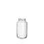 The image shows a clear, cylindrical glass jar with a smooth surface. The jar features a wide mouth opening and is positioned against a plain white background. This product is identified as the "Calaso 8.5oz Glass Jar HF13988-100." The simplicity and transparency of the jar highlight its clean and modern design.