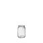 The image features the Calaso 3/4oz Glass Jar. It is a small, clear glass container with a smooth, cylindrical shape and a wide mouth opening. The jar appears to be empty and is photographed against a plain white background, showcasing its simple and elegant design suitable for storing various small items.