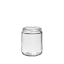 The image showcases the Calaso 8.5oz Glass Jar by Glasmeister. The jar is cylindrical with a clear, smooth glass surface, allowing visibility of its contents. It features a wide mouth opening, suitable for easy filling and dispensing. The jar is empty, and there is no lid visible in the image. The overall design is simple and elegant, making it versatile for various uses.