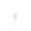 The image shows the Calaso PP Pump 18-415, a dispensing pump designed for bottles. The pump is primarily white with a ribbed collar for easy grip and a long, slender dip tube extending from the bottom. The actuator is rounded and slightly contoured for comfortable pressing, and the overall design is sleek and functional.