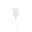 The image shows a Calaso PP Pump 24/410, a white plastic pump with a smooth, cylindrical design. The pump features a ribbed screw-on base for attachment to compatible bottles and a slender, elongated nozzle for dispensing liquids. The pump is presented against a plain white background.