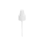 The image shows the Calaso PP Pump 24/410 FPB15A3C005-001. It is a white plastic pump dispenser with a smooth, cylindrical neck and a ribbed top for easy grip. The pump stem is also visible, extending downward from the base of the pump mechanism.