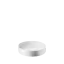 The image shows the Calaso PP Threaded Closure 72 Special. It is a white, circular plastic cap with a smooth top and ribbed sides, designed for easy grip and twisting. The threaded interior is visible, indicating it is meant to securely fasten to a corresponding container. The closure has a clean, simple design suitable for various packaging needs.