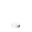The image shows a Calaso PP Threaded Closure 38 Special. It is a white, circular, plastic cap designed to screw onto the top of a container. The closure features a ridged edge to provide grip for easy opening and closing. The design is simple and functional, with a smooth, flat top surface.