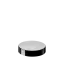 The image displays the Calaso PP Threaded Closure 72 Special. It is a white, circular plastic cap with a smooth, flat top surface and threaded sides for secure attachment. The cap appears to be designed for use with containers, providing a tight seal when screwed on.