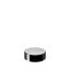 The image shows the Calaso PP Threaded Closure 53 Special HBA01H1A008. It is a white, circular plastic cap with a smooth, glossy finish and threaded interior designed to securely seal containers. The cap has a flat top surface and ribbed sides for easy grip and twisting.