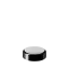 The image shows the Calaso San Threaded Closure 53-400 EGA30A1A002-200. It is a clear, smooth, circular plastic cap designed for sealing containers with a 53-400 thread finish. The closure has a ridged edge for easy grip and twisting. The top surface of the cap is flat and free from any logos or markings.