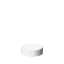 The image shows a Calaso PP Threaded Closure 47-Special. The product is a circular, white plastic cap with a smooth, flat top surface. The sides of the cap feature vertical ridges, providing a textured grip for easy opening and closing. The bottom edge of the cap is threaded, allowing it to securely attach to a corresponding container. The overall design is simple and functional, suitable for securely sealing various types of containers.