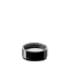 The image depicts the Calaso PP Threaded Closure 53-400 HPA30A1A001-200. It is a black plastic screw-on cap with a smooth, slightly domed top and a ribbed side for easy gripping. The cap features threading on the inside, designed to securely close and seal compatible containers. The overall design is simple and functional, focusing on practicality and ease of use.
