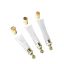 The image shows a Burhani Packaging Solutions 0.9oz PE Tube PBL Oval, filled with a substance. The tube is made of a smooth, semi-transparent material with a shiny finish. It has a cylindrical shape with a white, flat oval cap at the top, which contrasts with the tube's transparent body. The cap appears to be made of plastic and is designed to be easily opened and closed. The tube is unbranded, with no visible text or labeling.