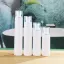Idealpak 2.7oz/80ml HDPE Cylinder Cosmetic Bottle with Serum Pump & Clear Flush Overcap
