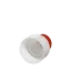 The image shows a MENSHEN PE Push Pull Cap 28/410. This cap is primarily white with a smooth cylindrical shape. The top section of the cap has a push-pull mechanism, which is designed to open and close by pulling up and pushing down. The design is simple and functional, likely meant for easy dispensing of liquid products. 