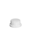 The image shows the Menshen PP Threaded Closure 32 Chemical Closure. It is a white, circular cap designed for chemical containers. The cap features a ridged, textured edge for grip and ease of opening. The top surface of the closure is flat and smooth. The threading inside the cap is visible, indicating it is designed to screw onto the matching container.