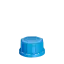 The image displays a Menshen PP Threaded Closure 45 Chemical Closure. It is a white, ribbed, cylindrical plastic cap with a threaded design that allows it to securely fasten onto compatible containers. The closure features a smooth top surface and ribbed sides for better grip. This type of closure is typically used for chemical containers to ensure a tight seal.