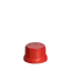 The image shows the Menshen PP Threaded Closure 45 Chemical Closure. It is a white, circular plastic cap with a ridged edge for easy grip. The cap features a central, indented area with a small, raised circle in the middle. The threaded design is visible on the inside of the cap, indicating it is meant to screw onto a corresponding container. 