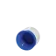 The image displays the Menshen PP Threaded Closure 32 Chemical Closure 34501-3. It is a blue plastic threaded cap designed for securely sealing chemical containers. The cap features a ribbed exterior for easy gripping and twisting. The top surface is flat and unembellished. 