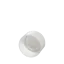 The image shows a Menshen PP Threaded Closure 24/410 Screw Closure. The closure is cylindrical and white in color, featuring a ridged outer surface for better grip. The top is smooth and flat, while the bottom has threaded grooves designed to screw onto compatible containers.