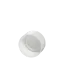 The image displays a Menshen PP Threaded Closure 28/410 Screw Closure. The product is a small, cylindrical cap made from plastic, featuring threading on the inside for secure attachment. The closure is designed to fit a 28/410 neck finish. Its surface is smooth, and it has a ridged outer edge for easy grip. The color of the closure is white. 