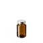 The image displays the Calaso 3.4oz Glass Jar in Juniper. The jar has a sleek, cylindrical shape with smooth, clear glass that showcases a light blue hue. The wide opening at the top is designed for easy access and filling. The jar's minimalist design is complemented by a matching lid, which appears to be made of the same blue-tinted glass, providing a cohesive and elegant look. The overall aesthetic is modern and clean, making it suitable for various uses such as storing cosmetics, spices, or other small items.