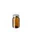 The image shows a clear glass jar with a smooth, cylindrical shape. The jar, named Calaso 5.1oz Glass Jar GX320003-679 Juniper, has a wide mouth and straight sides, making it suitable for easy filling and access. The jar is empty and displayed against a white background, showcasing its transparent quality and clean design.